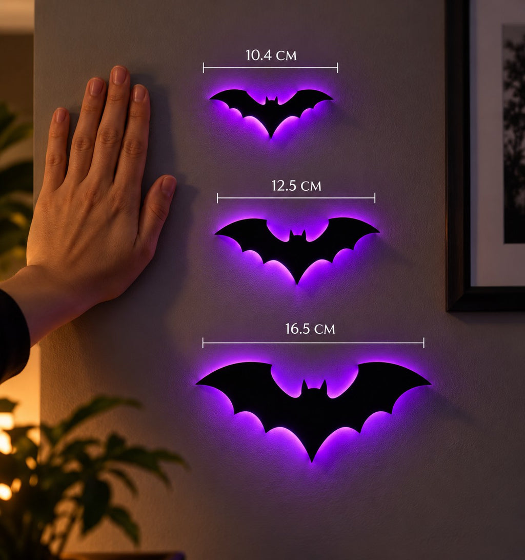 Three bat sizes: 10.4 cm, 12.5 cm and 16.5 cm