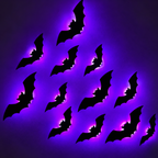 Glowing Halloween Bats – 3D Wall Decor with Lights